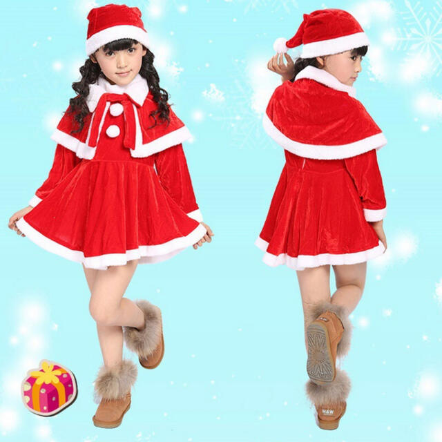 子供服 キッズ ベビー サンタコスプレ コスチューム  クリスマス 仮装 ワンピ キッズ/ベビー/マタニティのキッズ服女の子用(90cm~)(ワンピース)の商品写真