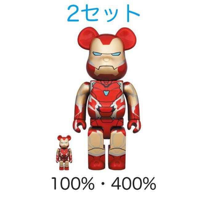 2個 BE@RBRICK IRON MAN MARK85 100％&400％ ①ベアブリックアイアンマン