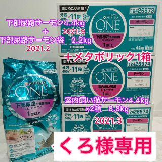 ネスレ(Nestle)のくろ様専用⭐️ピュリナ ワン サーモン＋下部尿路＋メタボリック　合計4箱&袋(ペットフード)