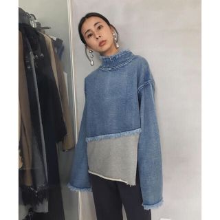 アメリヴィンテージ(Ameri VINTAGE)のameri vintage DENIM SWEAT DOCKING TOP(トレーナー/スウェット)