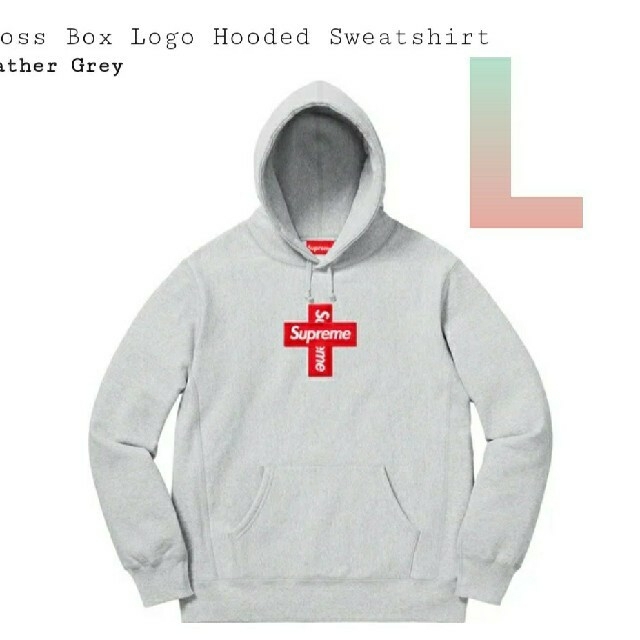 Cross Box Logo Hooded Sweatshirt  L