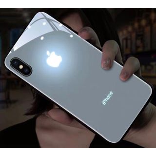 アップル(Apple)の7色に光るiPhone XRケース(グレー)強化ガラスフィルム付き(iPhoneケース)