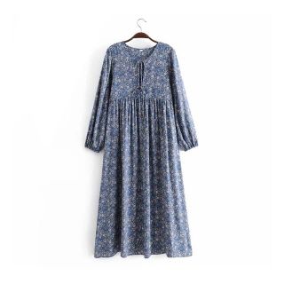 ザラ(ZARA)の❄️冬新作☃️3075◆レトロ 花柄 ワンピース(ひざ丈ワンピース)