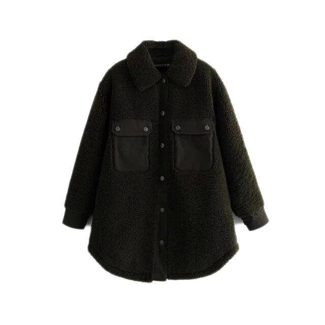ZARA - ❄️冬新作☃️3080◆khaki ボア ブルゾン コート