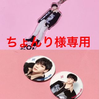 JO1 豆原一成 缶バッジ2個セット＆アクリルキーホルダー(アイドルグッズ)