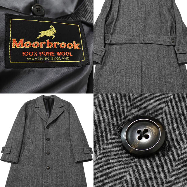 美品★ヨーロッパ古着★Moorbrook★ウール ヘリンボーン チェスターコート メンズのジャケット/アウター(チェスターコート)の商品写真