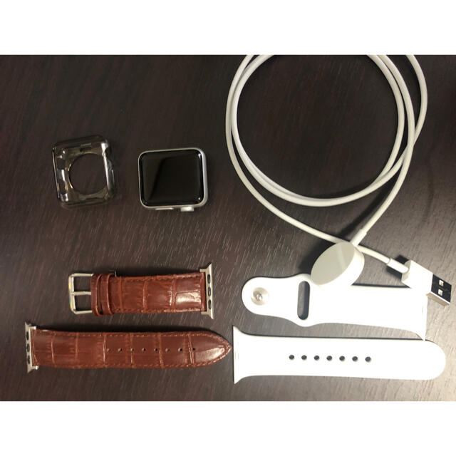 apple watch 3 38mm white gps アルミ スマホ/家電/カメラ スマホ