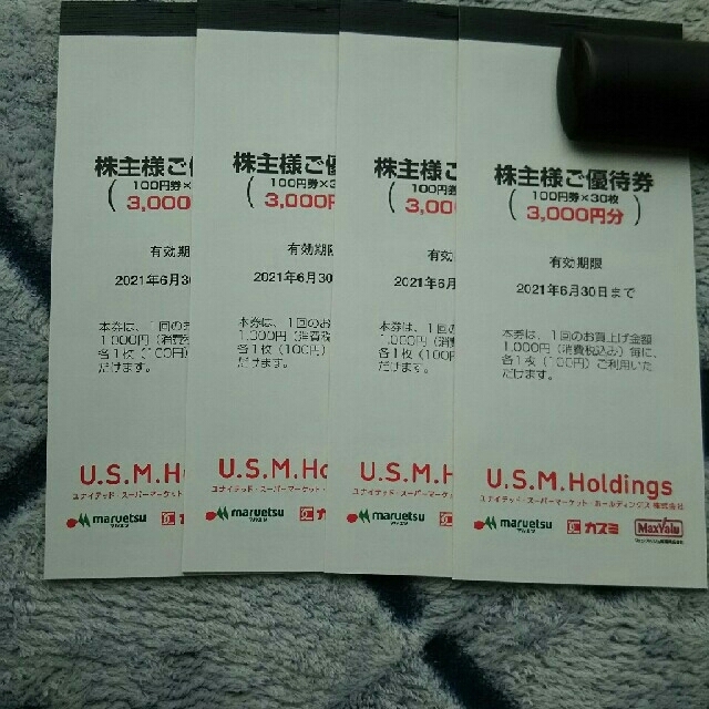 USMH　マルエツ　カスミ　株主優待　12000円