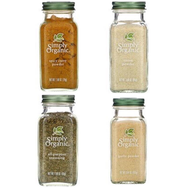 simply organic 4本セット カレー　万能　ガーリック　オニオン 食品/飲料/酒の食品(調味料)の商品写真