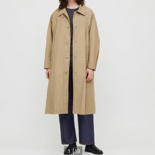 ユニクロ(UNIQLO)のUNIQLO ライトロングコート　Olive(ロングコート)