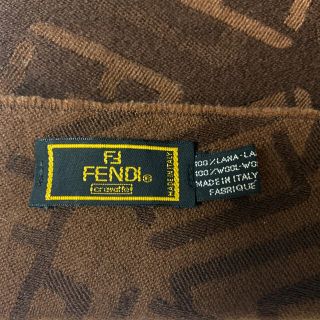 【フェンディ FENDI】マフラー　ズッカ柄　ストール  キャメル　ブラウン