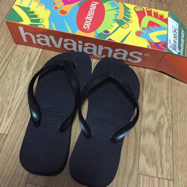 havaianas(ハワイアナス)のハワイアナス♡ブラックビーチサンダル レディースの靴/シューズ(ビーチサンダル)の商品写真