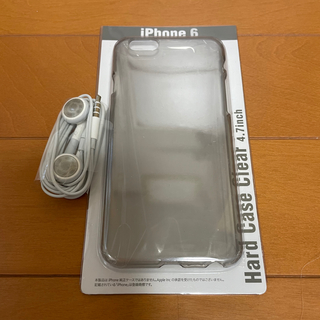 アップル(Apple)のiPhone イヤホン アイフォン 6 6S ケース 未開封 グレー セット(iPhoneケース)