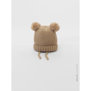 ザラキッズ(ZARA KIDS)の新品　ZARA ザラ　ベーシック　ニット　帽子　ポンポン(帽子)