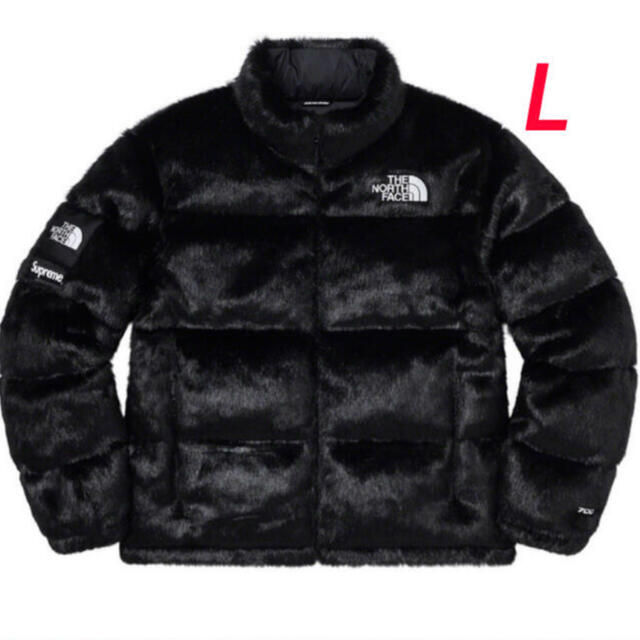 Supreme North Face Faux Fur Nuptse 黒Lサイズ