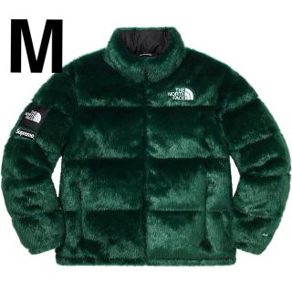 シュプリーム(Supreme)のsupreme Faux Fur Nuptse Jacket Green M(ダウンジャケット)