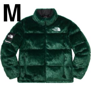 シュプリーム(Supreme)のsupreme Faux Fur Nuptse Jacket Green M(ダウンジャケット)