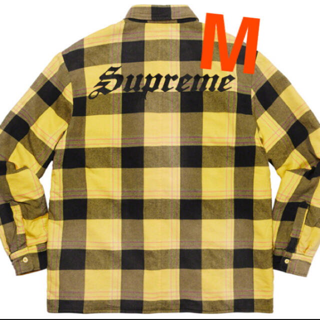 L イエロー Supreme Quilted Flannel Shirt