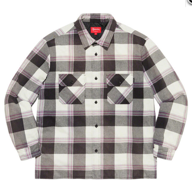 Supreme Quilted Flannel Shirt ネルシャツ　白　M 1