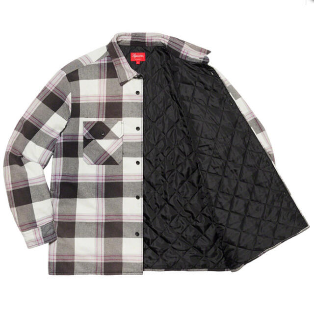 Supreme Quilted Flannel Shirt ネルシャツ　白　M 2
