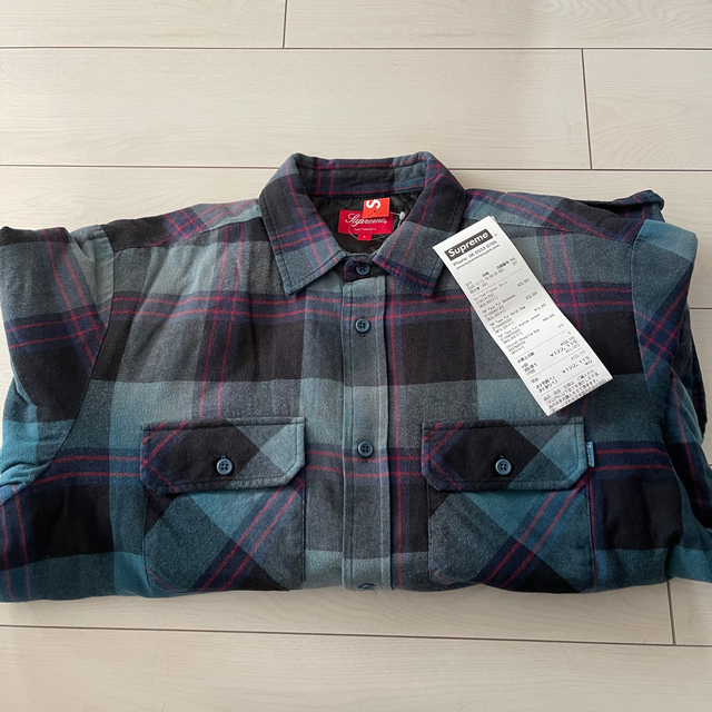 Supreme Quilted Flannel Shirt Teal L