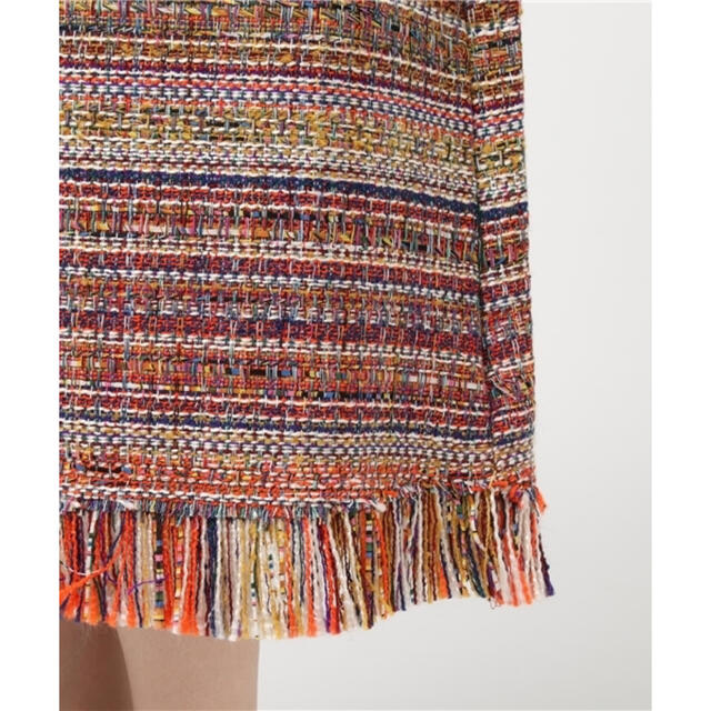 GOUT COMMUN(グーコミューン)のツイードフリンジスカート レディースのスカート(ロングスカート)の商品写真