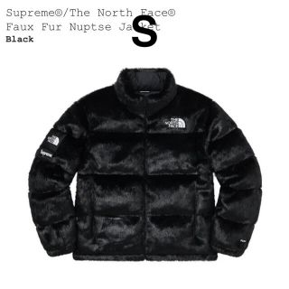 シュプリーム(Supreme)のSupreme North Faux Fur Nuptse Jacket 黒 S(ダウンジャケット)