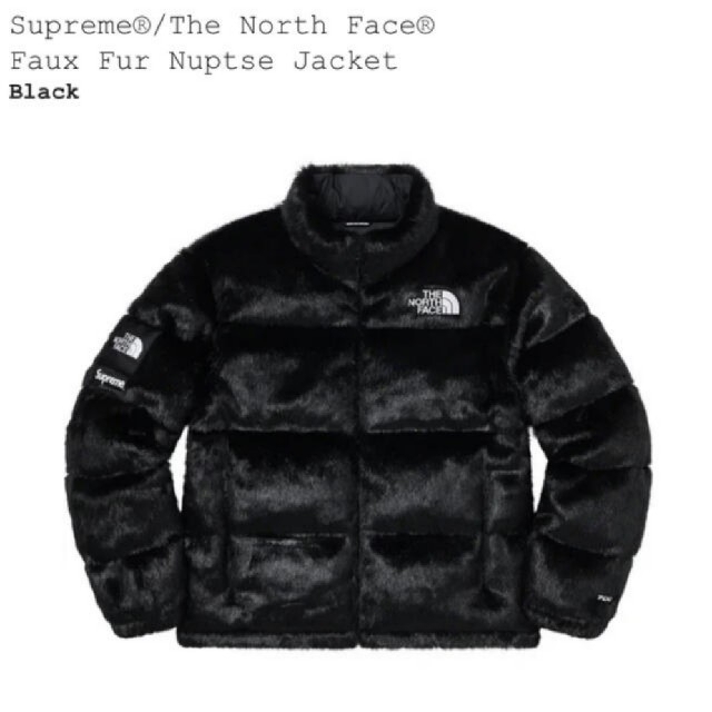 黒S Supreme North Faux Fur Nuptse Jacket