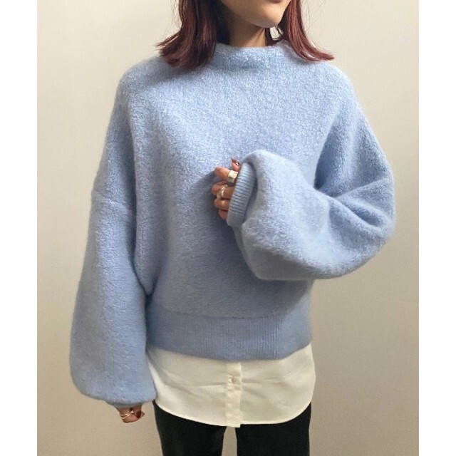 ニット/セーターameri【新品未使用】MILD ROUND KNIT ブルー  タグ付き