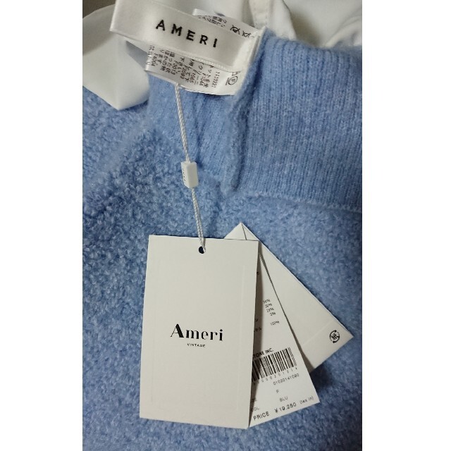 Ameri VINTAGE(アメリヴィンテージ)のameri【新品未使用】MILD ROUND KNIT ブルー  タグ付き レディースのトップス(ニット/セーター)の商品写真