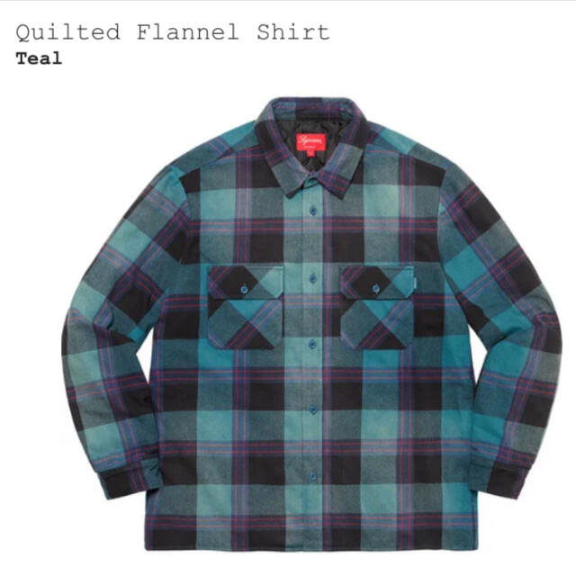 Supreme Quilted Flannel Shirt Teal L