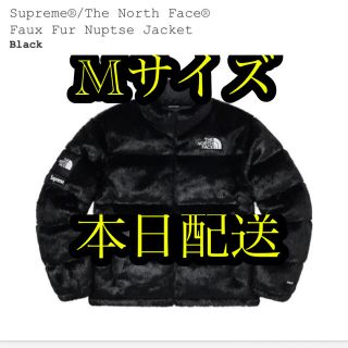 シュプリーム(Supreme)のsupreme the north face faux fur nuptse 黒(ダウンジャケット)