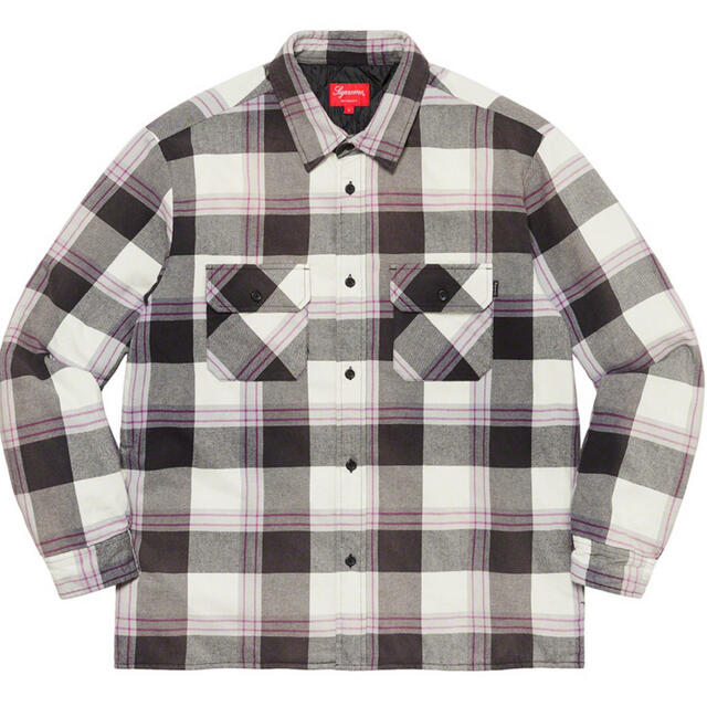 シュプリーム　Quilted Flannel Shirt ホワイト　M