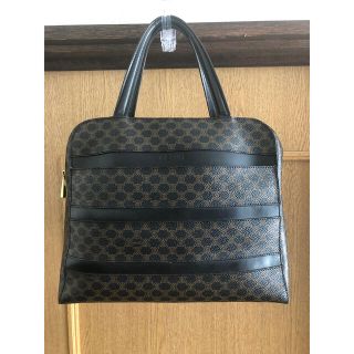 セリーヌ(celine)のオールドセリーヌハンドバッグ　CELINEブラックマカダム柄(ハンドバッグ)