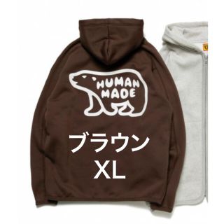 アベイシングエイプ(A BATHING APE)のHUMAN MADE パーカー　茶　XL 新品(パーカー)