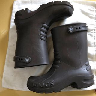 クロックス(crocs)のクロックス　23センチ　こげ茶　レインブーツ(長靴/レインシューズ)