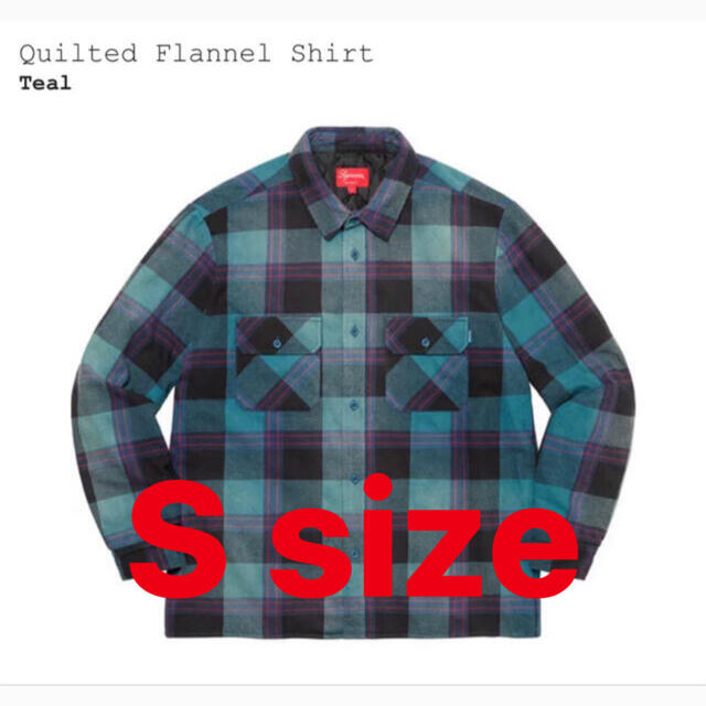 ジャケット/アウターシュプリーム　Quilted Flannel Shirt ブルー Sサイズ