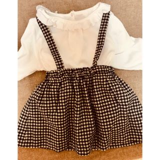 ザラキッズ(ZARA KIDS)のzara baby チェックストラップスカート(スカート)