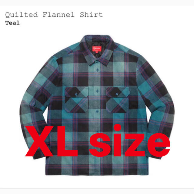 シュプリーム　Quilted Flannel Shirt ブルー XLサイズ 青