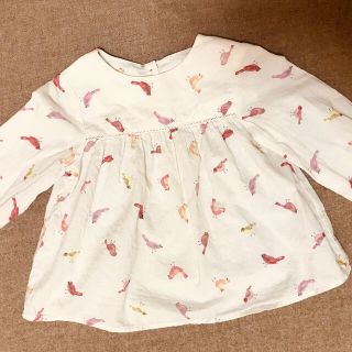 ザラキッズ(ZARA KIDS)のzara baby girl 小鳥柄ブラウス(シャツ/カットソー)