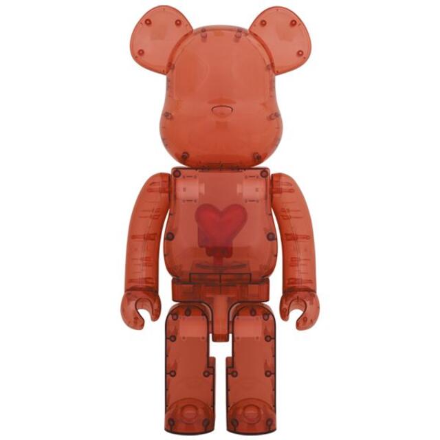 Be@rBrick Clear Red Heart 1000％berbrick