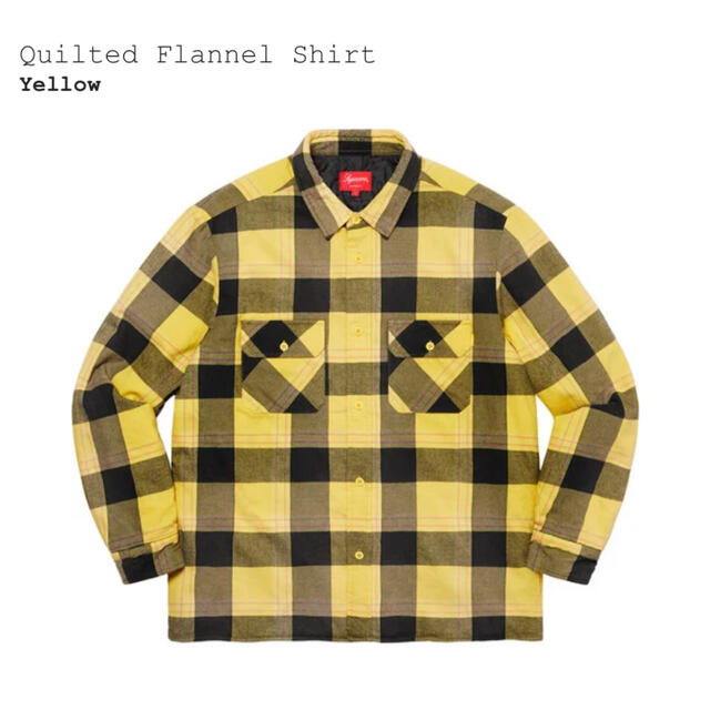 Supreme Quilted Flannel Shirt イエロー 黄色