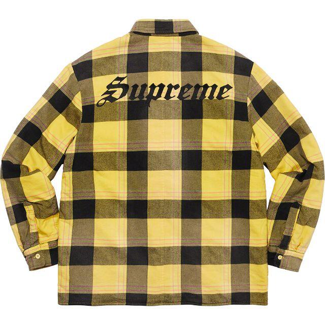【希少XL】Supreme Quilted Flannel Shirt 黄