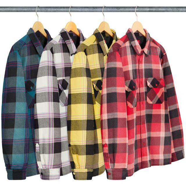 【希少XL】Supreme Quilted Flannel Shirt 黄