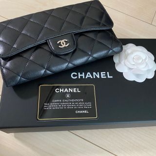 シャネル(CHANEL)のシャネルCHANEL 長財布ウォレット　ラムスキン　ブラック(財布)