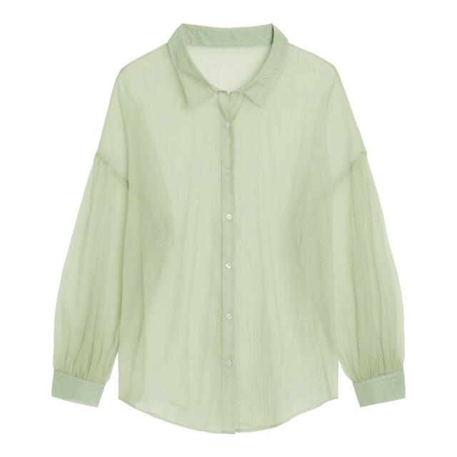 GU(ジーユー)のGU シアーボリュームスリーブシャツ　2色セット レディースのトップス(シャツ/ブラウス(長袖/七分))の商品写真