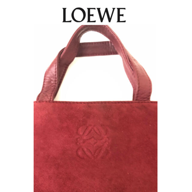 バッグ★LOEWEハンドバッグ ロエベ マチ無し A4収納可能 書類バッグ美品★