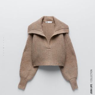 ザラ(ZARA)のZARA クロップド丈ニットセーター　襟付き　新品(ニット/セーター)