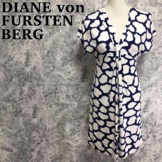 ダイアンフォンファステンバーグ(DIANE von FURSTENBERG)のダイアンフォンファステンバーグ Vネック 総柄 ワンピース S相当(ひざ丈ワンピース)