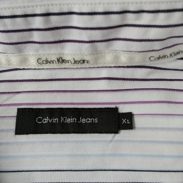 最終セール！CALVIN KLEINストライプドレス スキニーシャツ 長袖 1